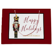 Grand Sac Cadeau Nutcracker Red Happy Holidays Classic Christmas  (Devant)