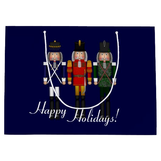 Grand Sac Cadeau Nutcracker Trio, Blue-GIFT BAG L (Devant)