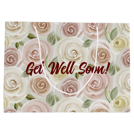 Grand Sac Cadeau Obtenez Bientôt Rose Patterned (Dos)