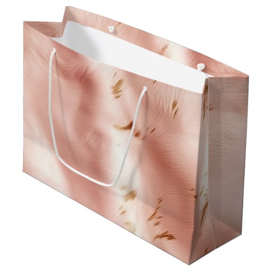 Grand Sac Cadeau Occidental Blush rose Faux Cowhide Anniversaire (Devant Angle)