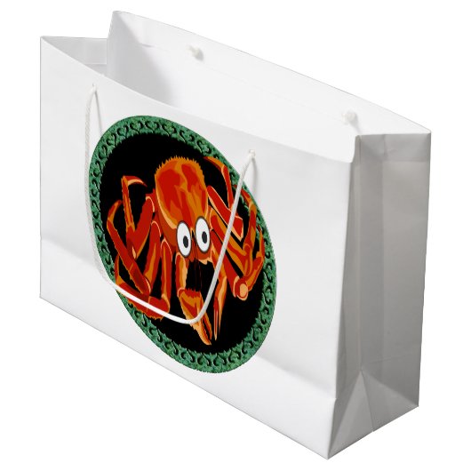 Grand Sac Cadeau Océan tropical orange roi crabe (Devant Angle)