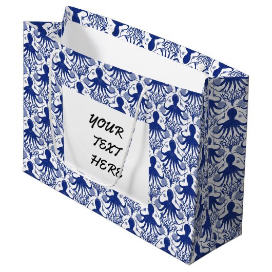 Grand Sac Cadeau Octopus (light background) (Devant Angle)