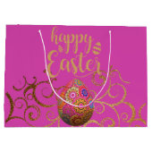 Grand Sac Cadeau Oeuf de Pâques coloré (Dos)