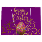 Grand Sac Cadeau Oeuf de Pâques coloré (Dos)