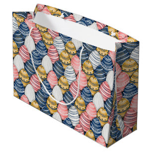 Grand Sac Cadeau OEufs de Pâques colorés Motif sans couture
