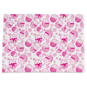 Grand Sac Cadeau OEufs de Pâques rose (Devant)