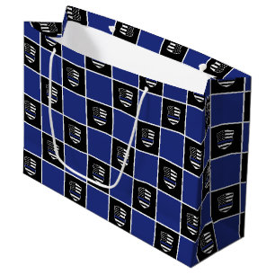 Grand Sac Cadeau Officier de police Chic Mince Motif d'insigne de l