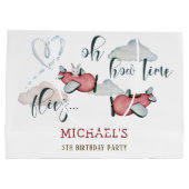 Grand Sac Cadeau Oh comment le temps vole rétro avion garçon annive (Dos)