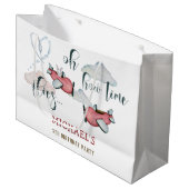 Grand Sac Cadeau Oh comment le temps vole rétro avion garçon annive (Devant Angle)