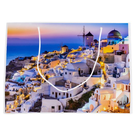 Grand Sac Cadeau Oia Santorini (Devant)