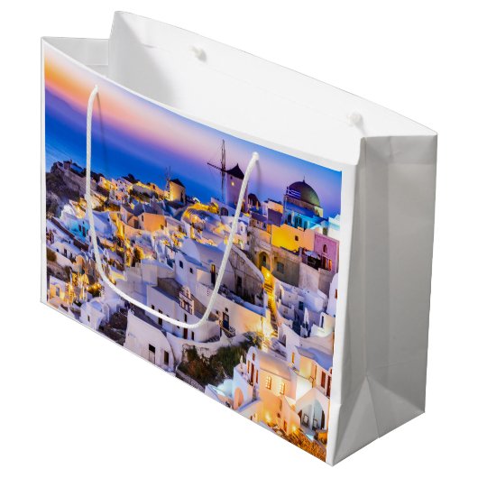 Grand Sac Cadeau Oia Santorini (Devant Angle)