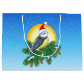 Grand Sac Cadeau Oiseau à Santa Hat (Dos)