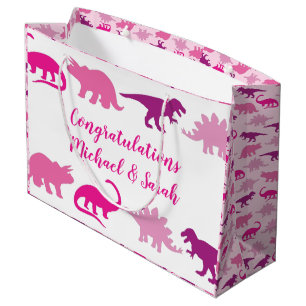 Grand Sac Cadeau Oiseau Baby shower de Swans avec la coEd Peach