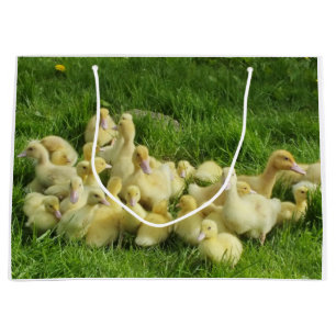 Grand Sac Cadeau oiseau, canard, canard, jaune, nature, mignonette,