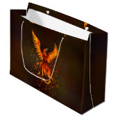 Grand Sac Cadeau Oiseau de Phoenix (Devant Angle)