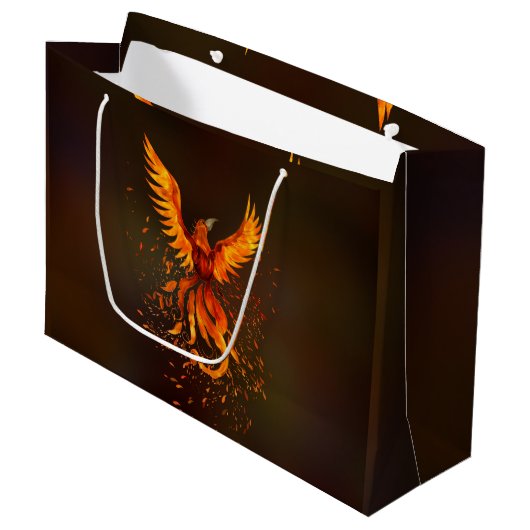 Grand Sac Cadeau Oiseau de Phoenix (Devant Angle)