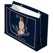 Grand Sac Cadeau Oiseau pastel (Devant Angle)