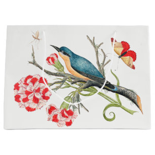 Grand Sac Cadeau Oiseau sur une branche d'arbre