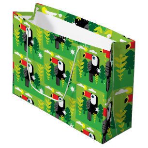 Grand Sac Cadeau Oiseau tropical du Toucan