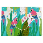 Grand Sac Cadeau Oiseaux tropicaux et fleurs (Dos)