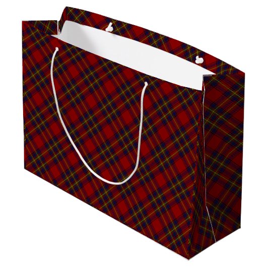 Grand Sac Cadeau Oliver tartan rouge jaune bleu plaid (Dos Angle)