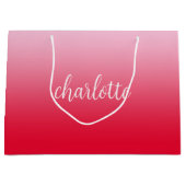 Grand Sac Cadeau Ombre rose à rouge (Devant)