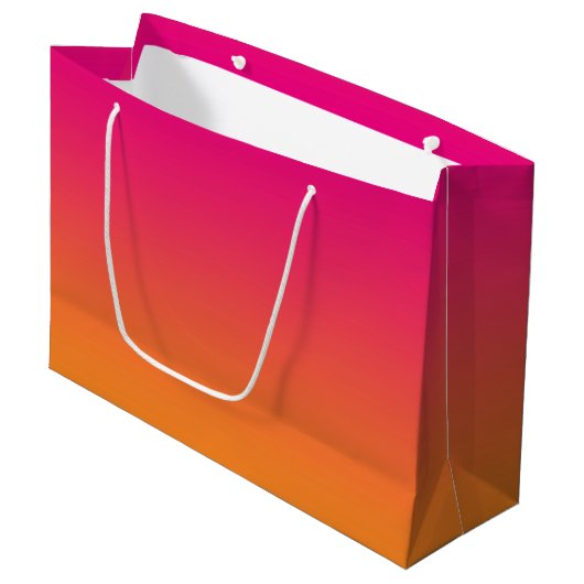Grand Sac Cadeau Ombre rose et orange (Devant Angle)