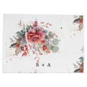 Grand Sac Cadeau Ombre rose Foncé Mariage bleu Duisy (Dos)