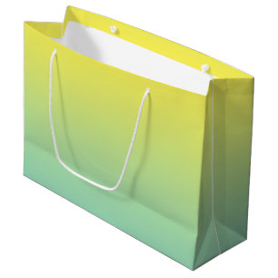 Grand Sac Cadeau Ombre vert et jaune