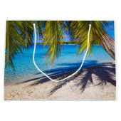 Grand Sac Cadeau Ombres sur la plage (Devant)