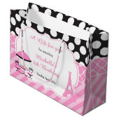Grand Sac Cadeau Ooh la la Paris Tea Anniversaire Merci (Devant Angle)