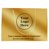 Grand Sac Cadeau Or de luxe métallique (Dos)