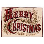Grand Sac Cadeau Or Noël 1876 Merry Christmas (Dos)