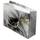 Grand Sac Cadeau Or noir (Devant Angle)