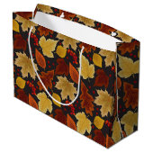 GRAND SAC CADEAU OR ORANGE ROUGE FEUILLES D'AUTOMNE (Dos Angle)