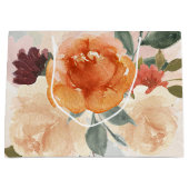 Grand Sac Cadeau Orange automne aquarelle florale (Devant)