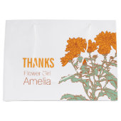 Grand Sac Cadeau Orange chrysanthemum fille fleur mariage favoriser (Devant)