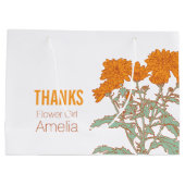 Grand Sac Cadeau Orange chrysanthemum fille fleur mariage favoriser (Dos)