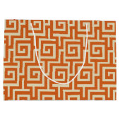 Grand Sac Cadeau Orange clé grecque (Dos)