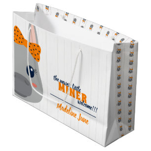 Grand Sac Cadeau Orange de petite fille