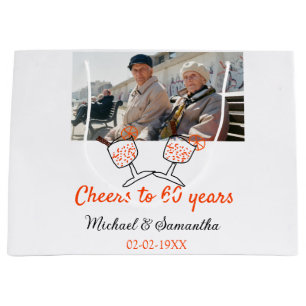 Grand Sac Cadeau Orange fête ses 60 ans de mariage