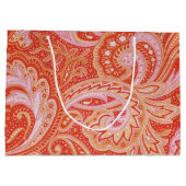 Grand Sac Cadeau Orange Paisley (Dos)