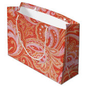 Grand Sac Cadeau Orange Paisley (Dos Angle)