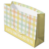 Grand Sac Cadeau Orange Vert Jaune Bleu Pastel Moderne En vichy (Dos Angle)