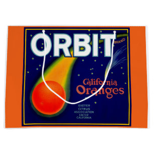 Grand Sac Cadeau Orbite des années 1920 Crate de fruits Oranges imp