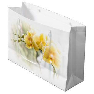 Grand Sac Cadeau Orchidée de papillon jaune sous le soleil