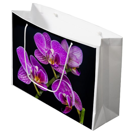Grand Sac Cadeau Orchidée violette (Devant Angle)