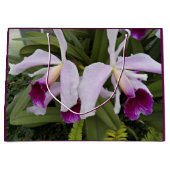 Grand Sac Cadeau Orchidées cattleya violet Floral (Devant)