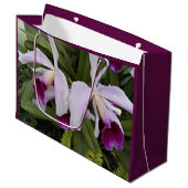 Grand Sac Cadeau Orchidées cattleya violet Floral (Devant Angle)
