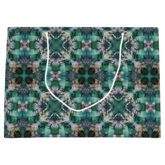 Grand Sac Cadeau Ornement vert-turquoise (Devant)
